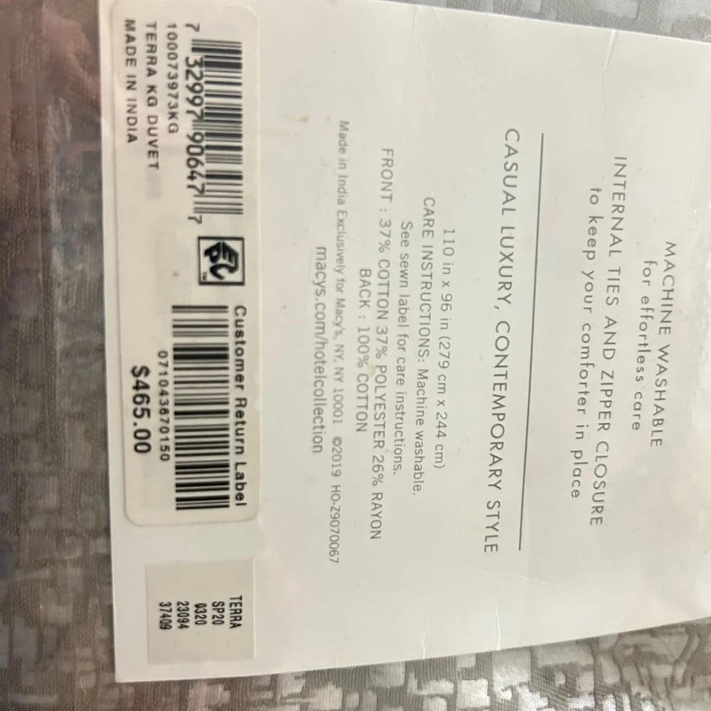 Hotel Collection Metallic comforter cover duvet. Style terra - Picture 4 of 5